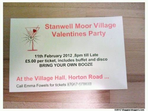  Stanwell Moor, Inghilterra. Invito per una festa