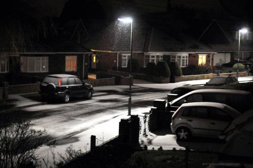 Anche nel Surrey e' arrivata la neve.
