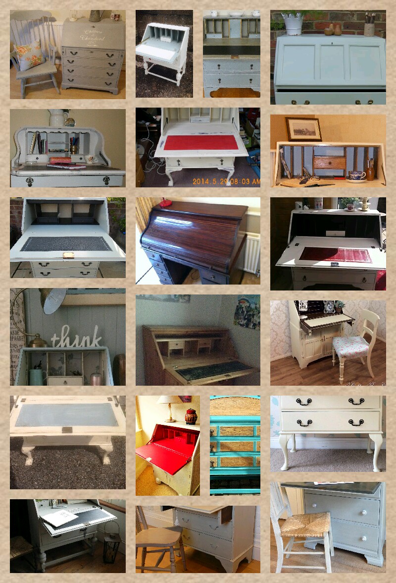 Collage di immagini di bureau desks visti online