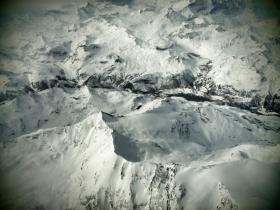 Le Alpi viste da un volo Londra-Torino