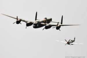 Vulcan, Lancaster, Spitfire e BF109 a Farnborough 