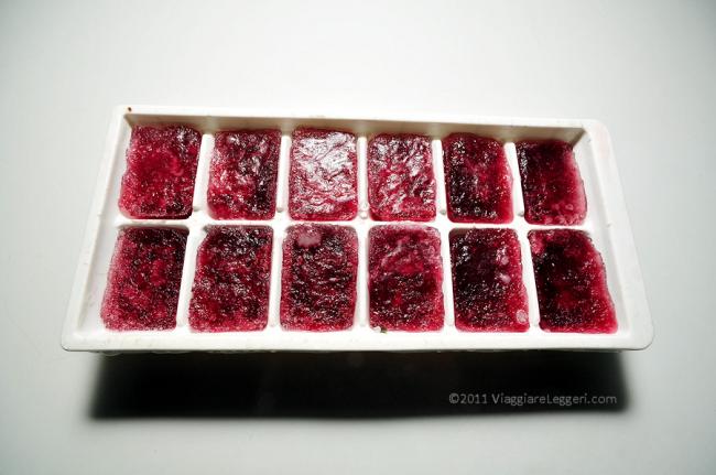 Cubetti di ghiaccio fatti col vino