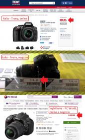 Prezzi Nikon D5300 a confronto: Trony, UniEuro, PC World UK