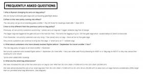 La FAQ pubblicata nel comunicato stampa Ryanair